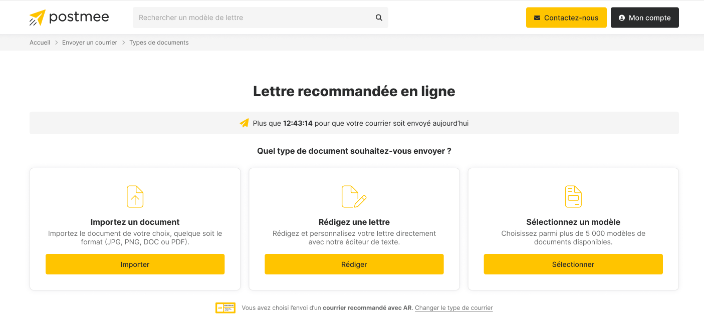 Envoi de lettre recommandée en ligne avec Postmee.